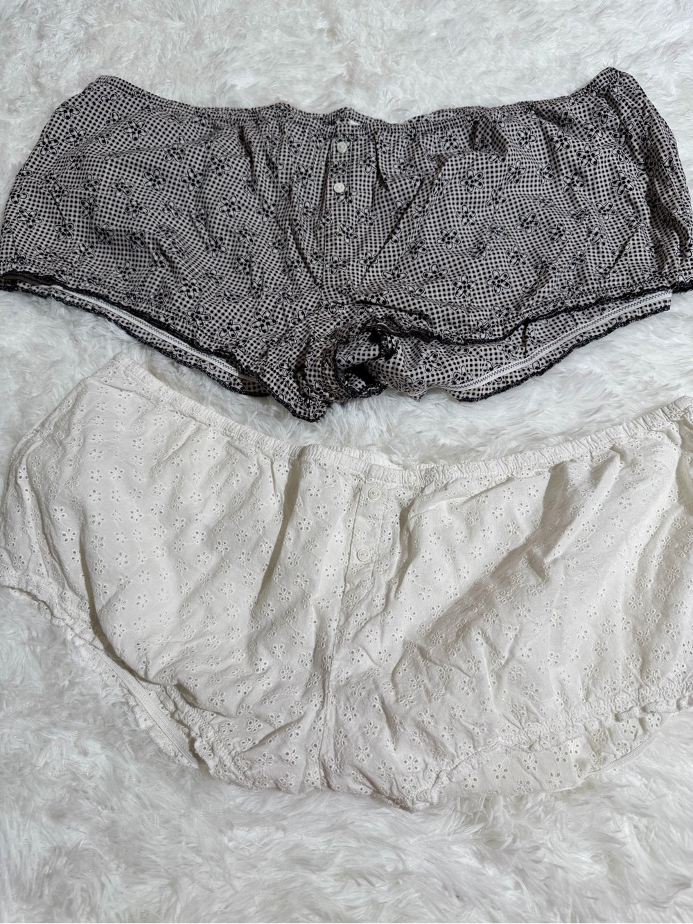 Victoriaās Secret PINK x Frankieās Bikinis XXL pajama shorts gingham eyelet cute